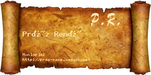 Práz René névjegykártya